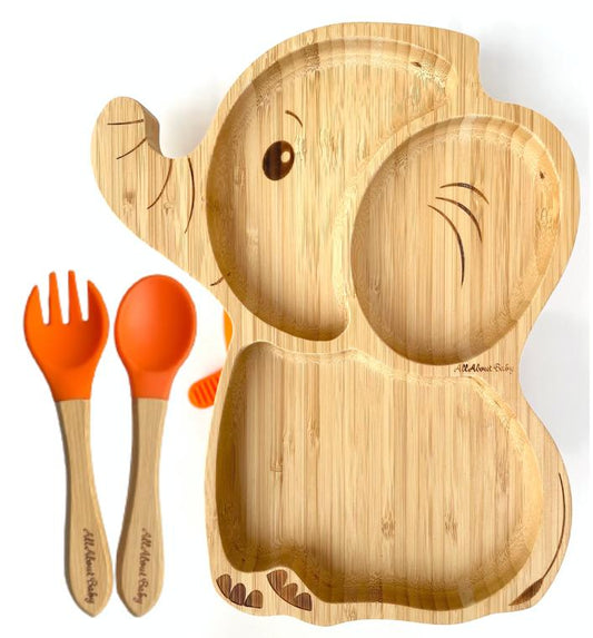 Bamboo Elephant w/Spoon &Fork