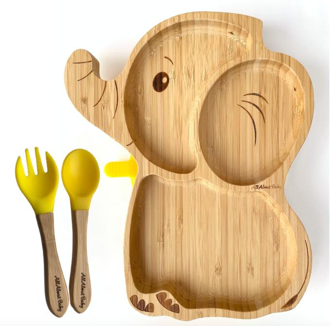 Bamboo Elephant w/Spoon &Fork