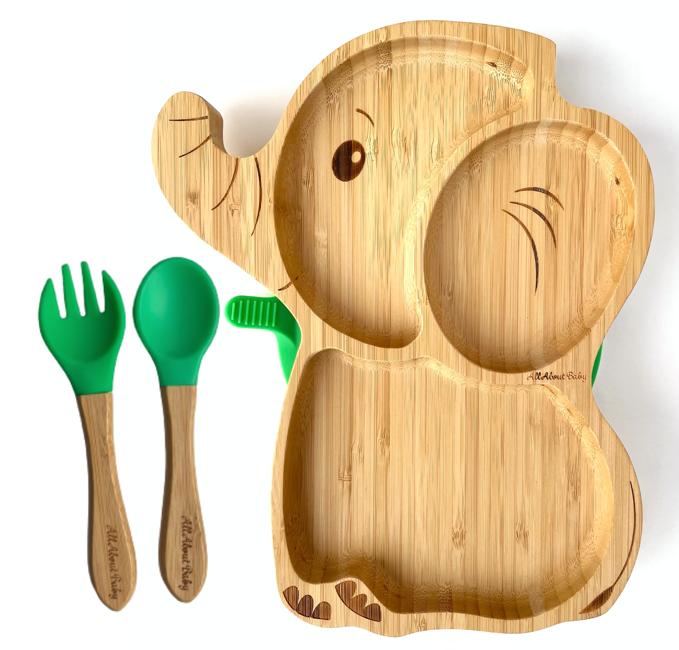 Bamboo Elephant w/Spoon &Fork
